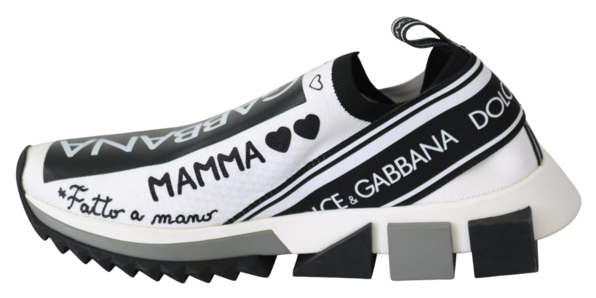 Weiß-schwarze Slip-On-Sorrento-Sneaker
