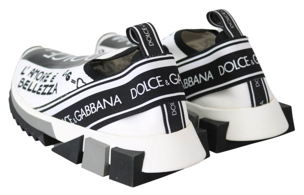 Weiß-schwarze Slip-On-Sorrento-Sneaker