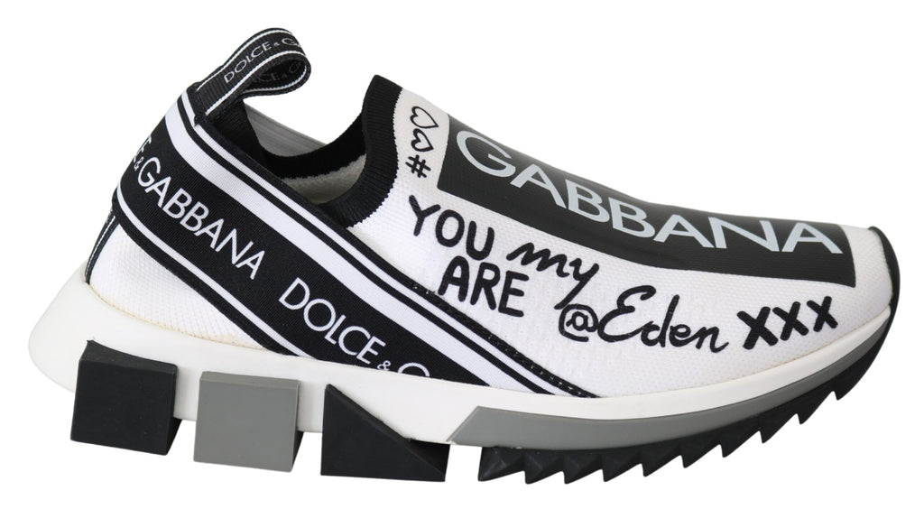 Weiß-schwarze Slip-On-Sorrento-Sneaker