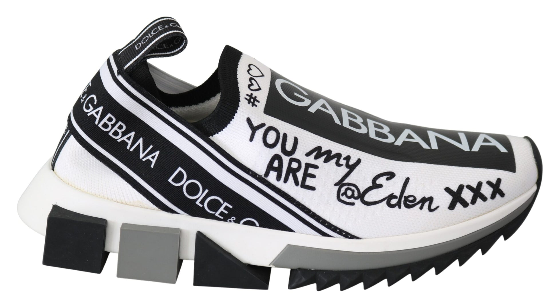Weiß-schwarze Slip-On-Sorrento-Sneaker