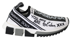 Weiß-schwarze Slip-On-Sorrento-Sneaker