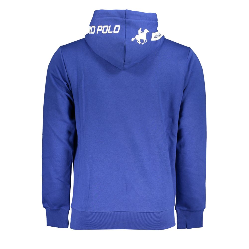 Schickes blaues Fleece-Sweatshirt mit Kapuze und Logo-Detail