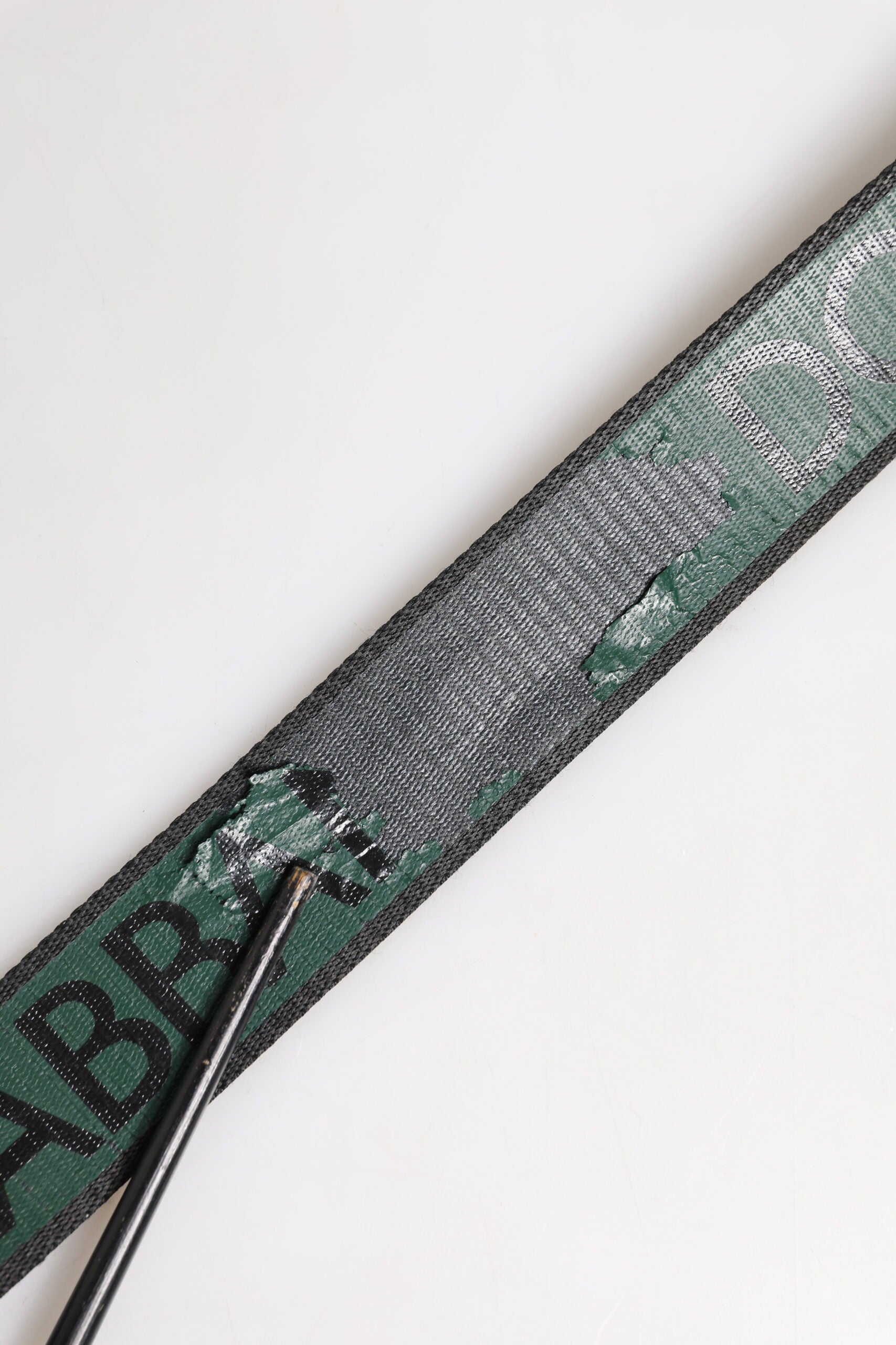 Dolce & Gabbana Green Black Polyester DG Logo Buckle Belt