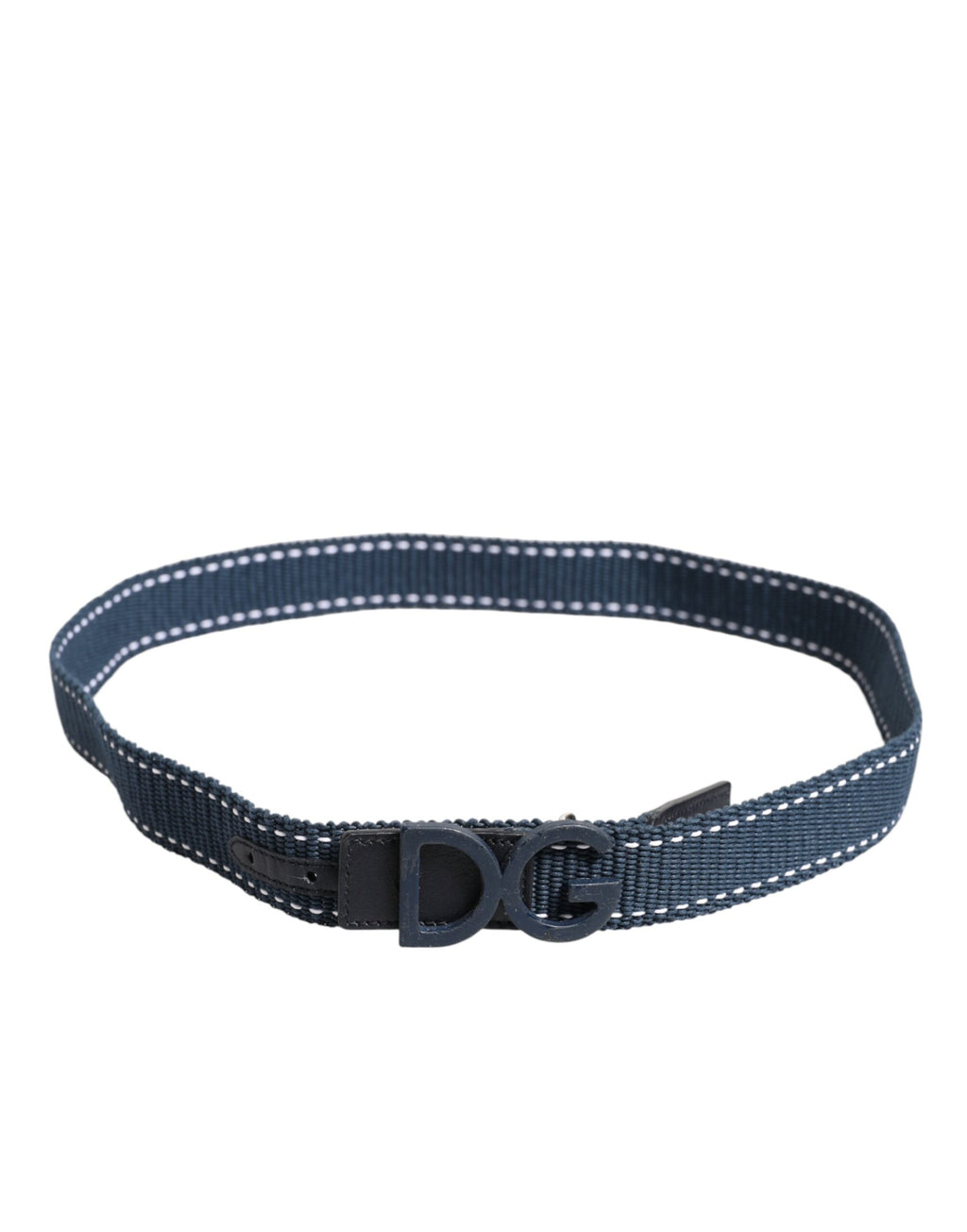 Blauer Baumwollledergürtel mit DG-Logo und Metallschnalle