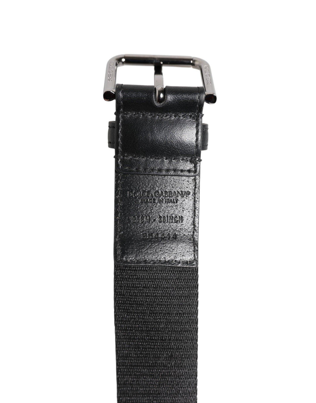 Schwarz-blauer Gürtel mit DG-Logo und silberner Metallschnalle