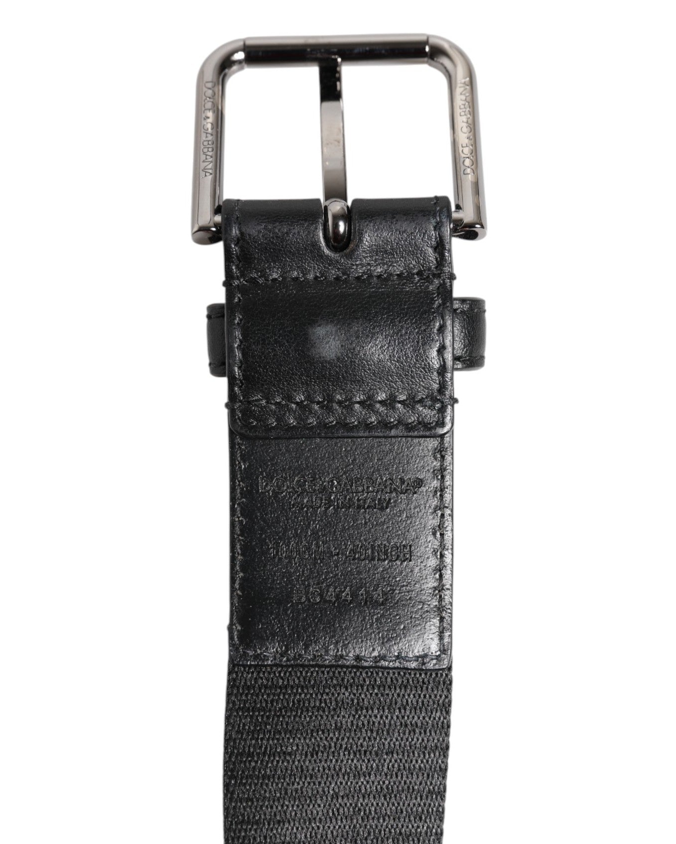 Dolce & Gabbana Black White DG Logo Brass Metal Buckle Belt
