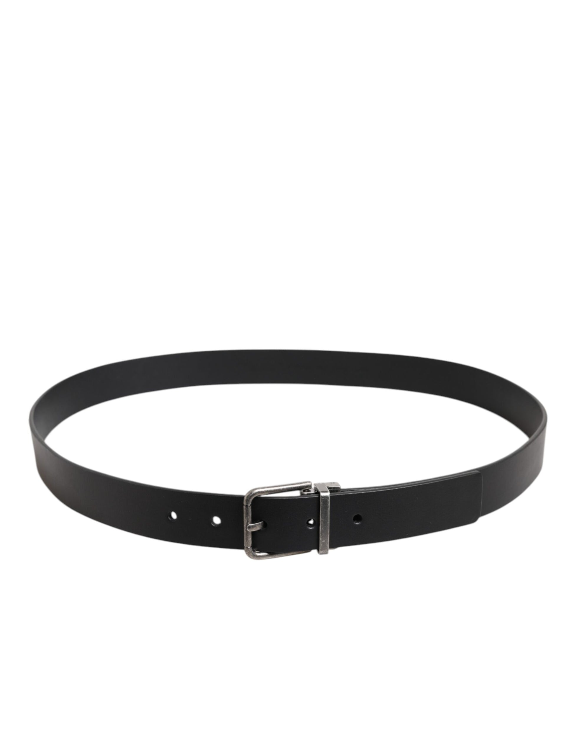 Dolce & Gabbana Black Classic Leather Metal Buckle Belt