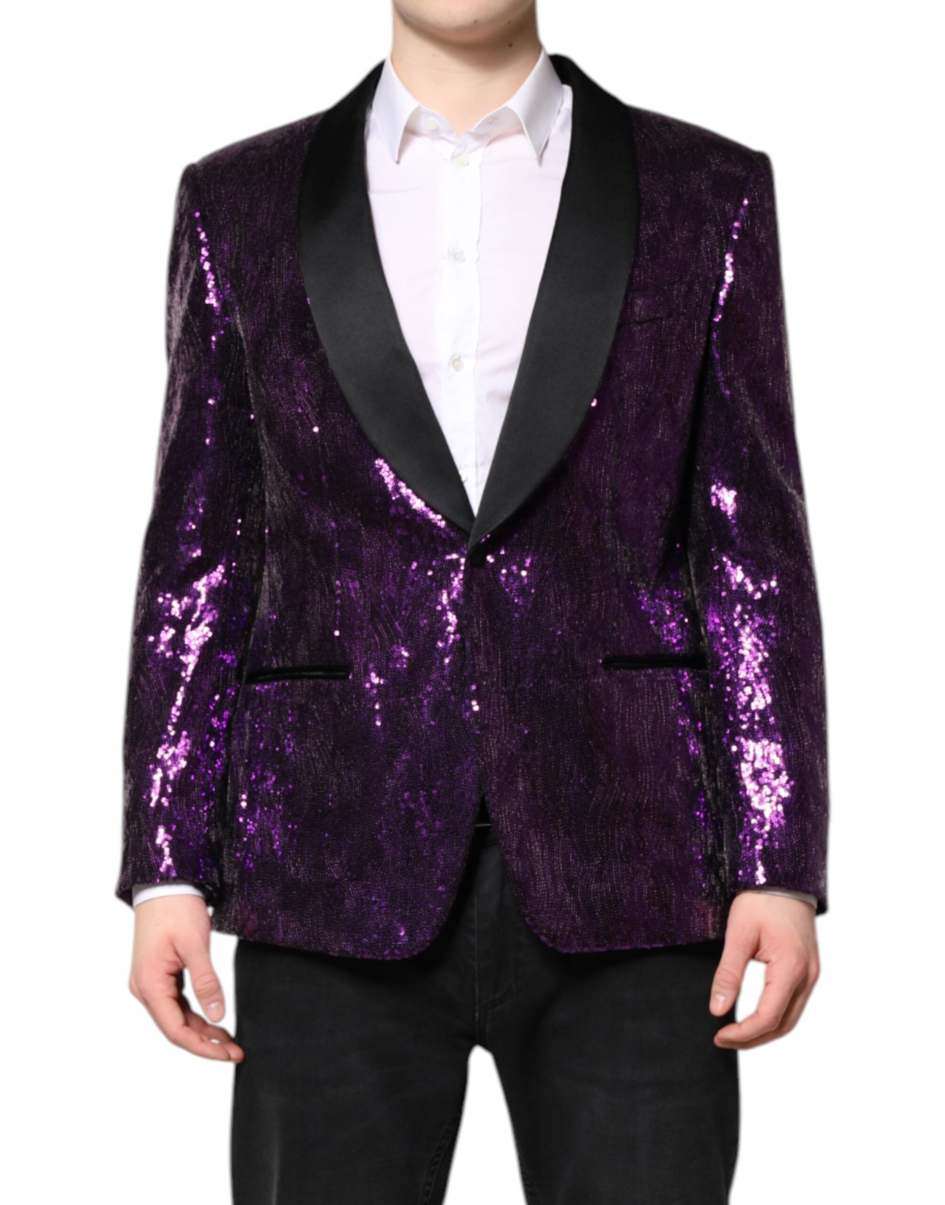 Lila SICILIA Manteljacke mit Paillettenverzierung