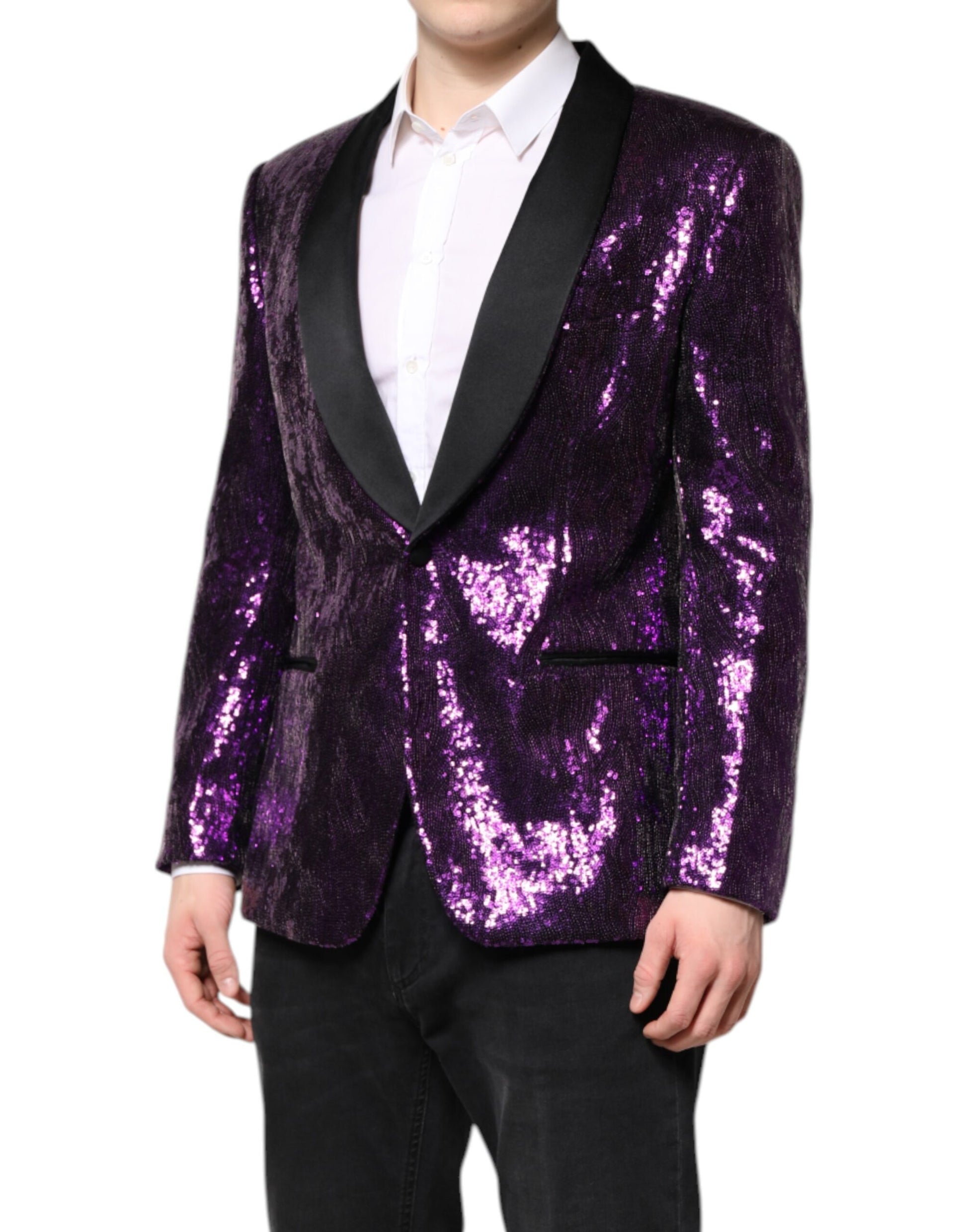 Lila SICILIA Manteljacke mit Paillettenverzierung