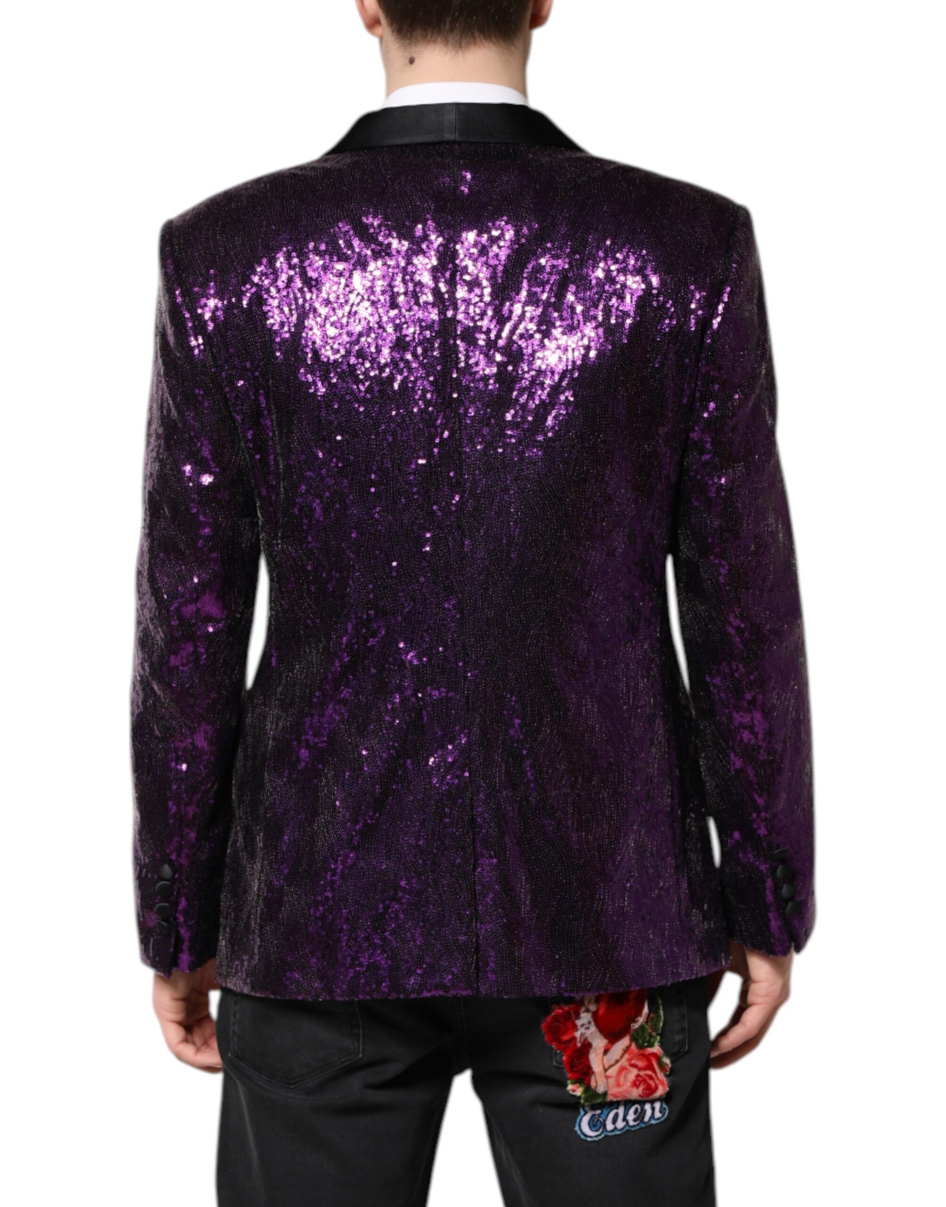 Lila SICILIA Manteljacke mit Paillettenverzierung