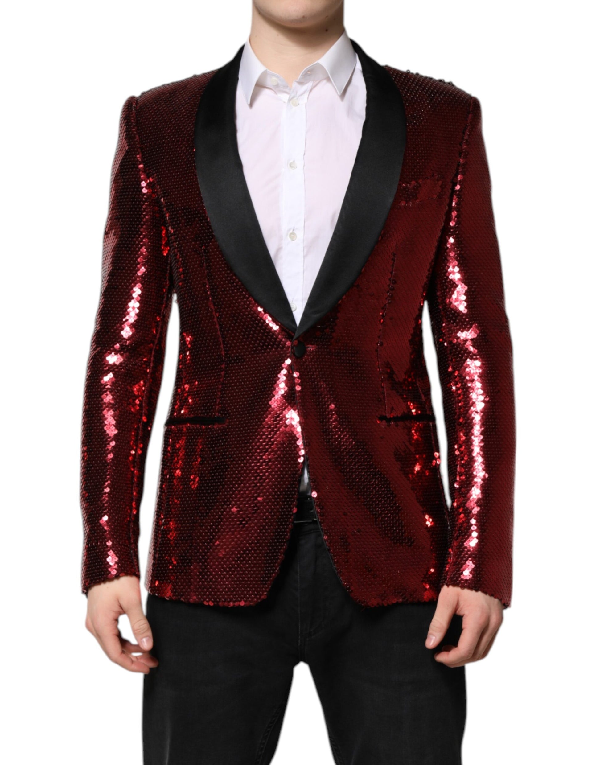Rote SICILIA Blazerjacke mit Paillettenverzierung