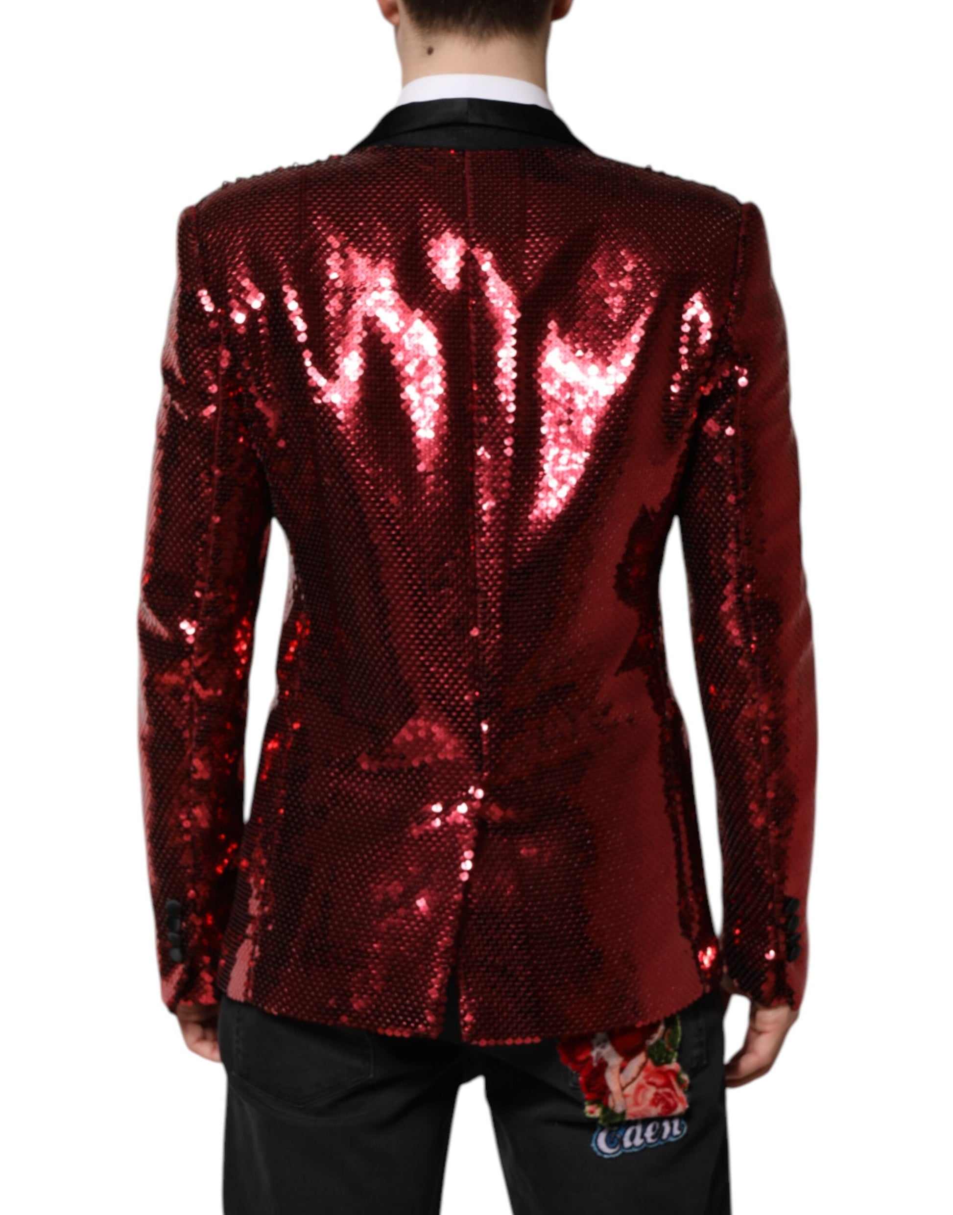 Rote SICILIA Blazerjacke mit Paillettenverzierung