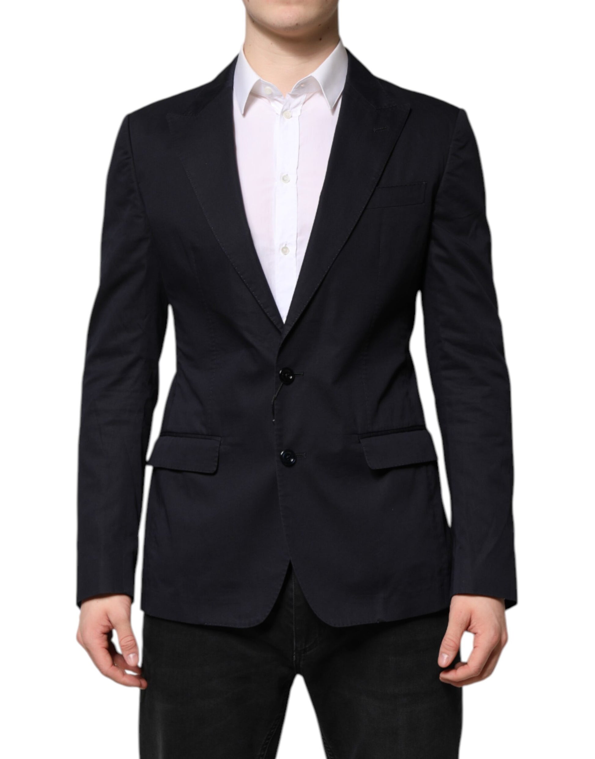 Dunkelblaue Anzugjacke aus Baumwolle TAORMINA