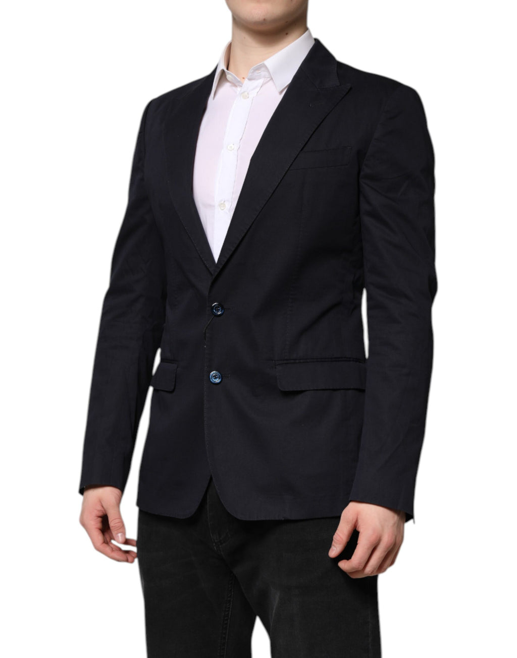 Dunkelblaue Anzugjacke aus Baumwolle TAORMINA