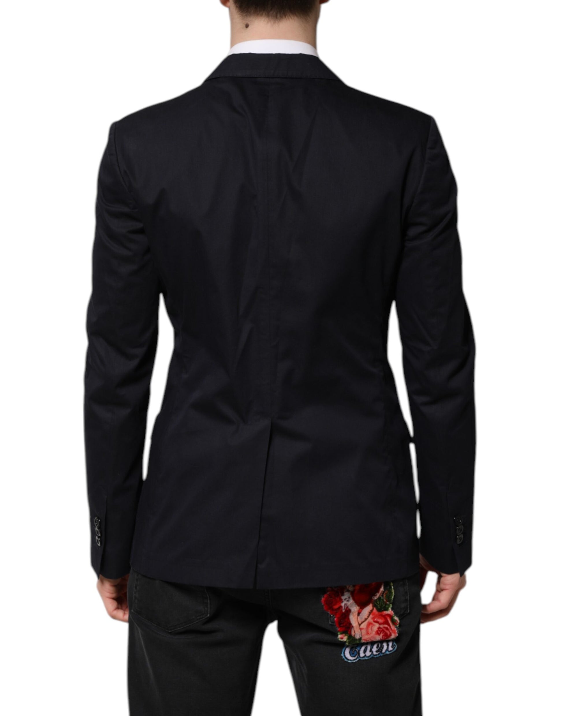 Dunkelblaue Anzugjacke aus Baumwolle TAORMINA