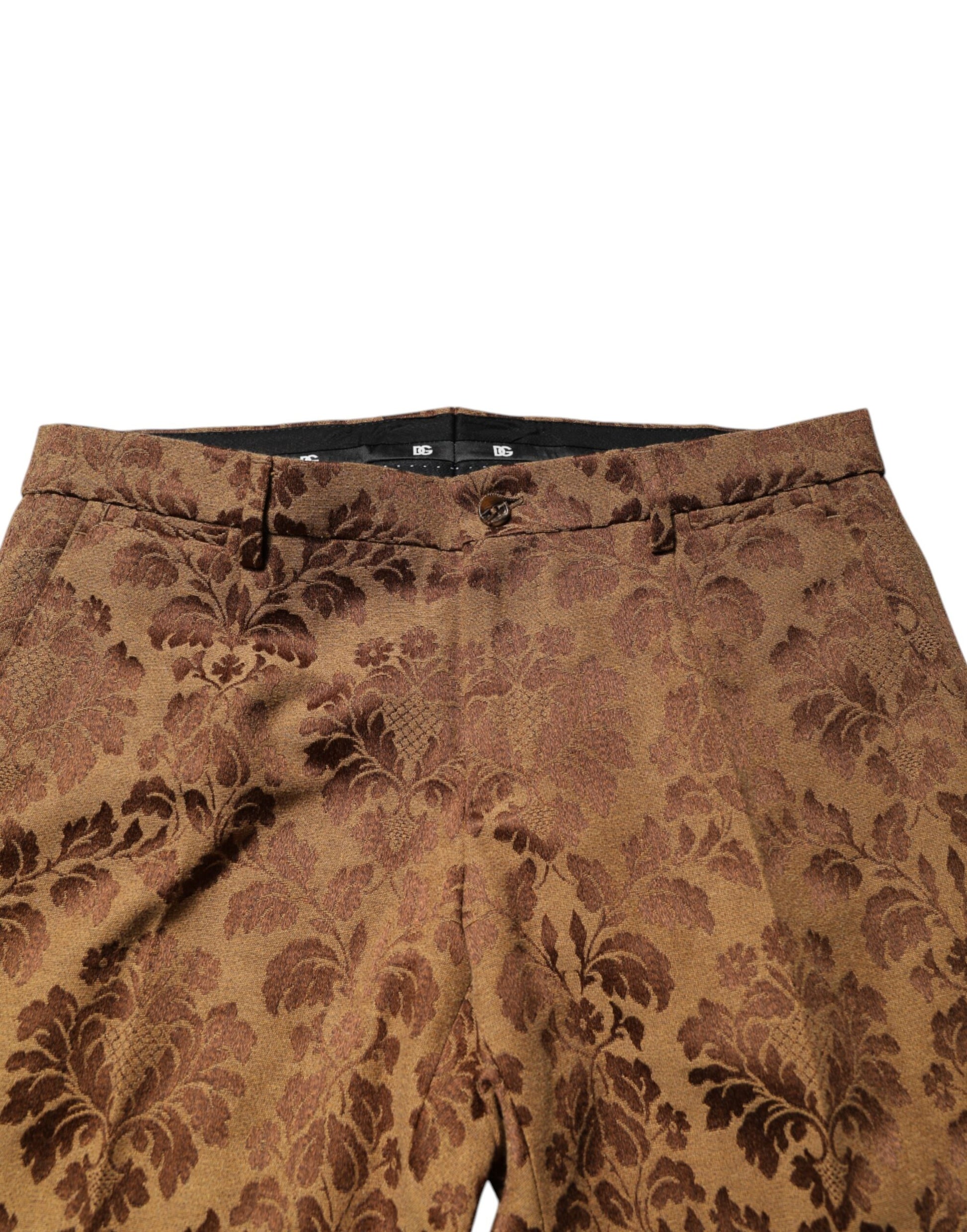 Brauner Jacquard-Anzug SICILIA mit Blumenmuster, 2-teilig
