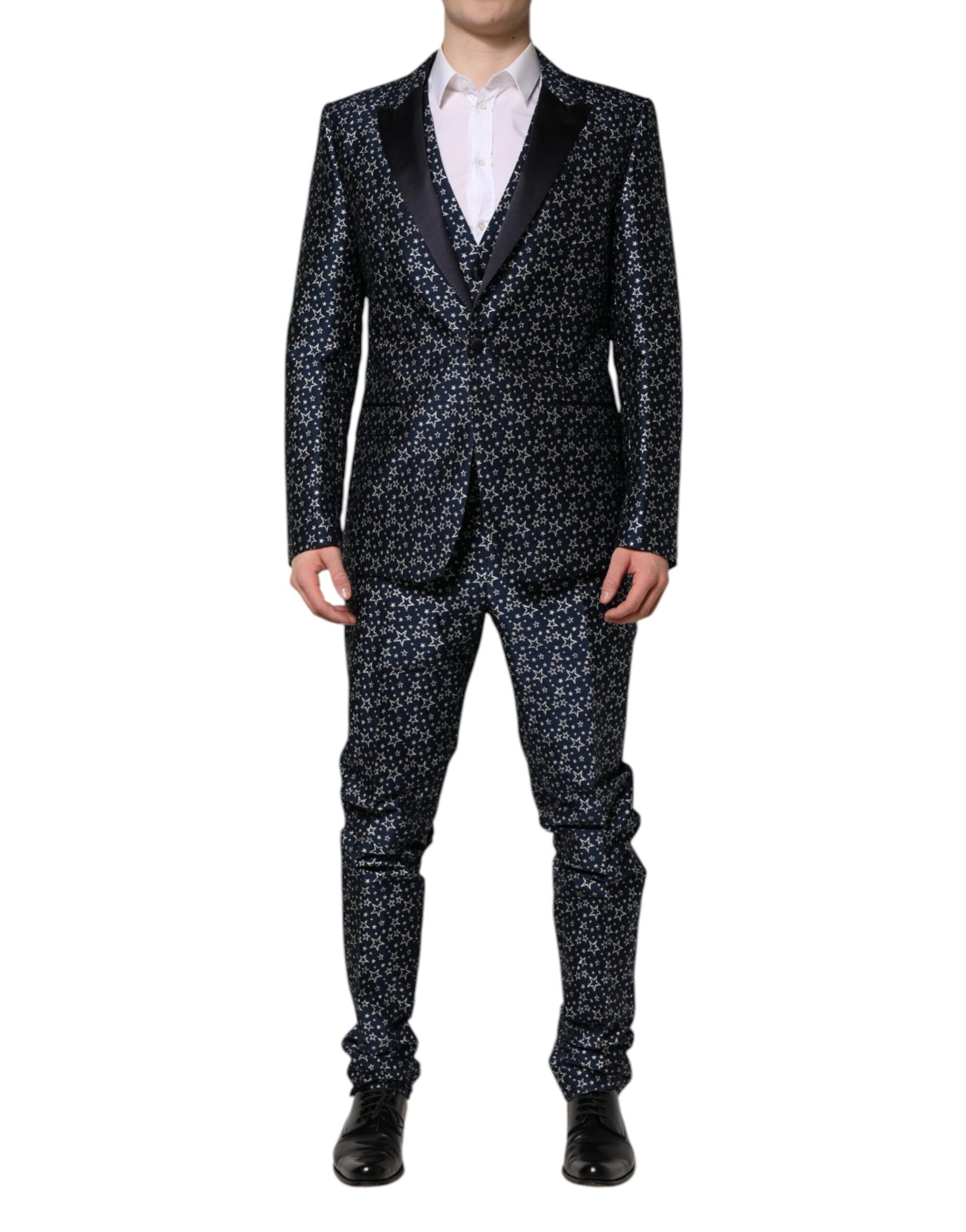 Blauer MARTINI Star Jacquard 3-teiliger Anzug