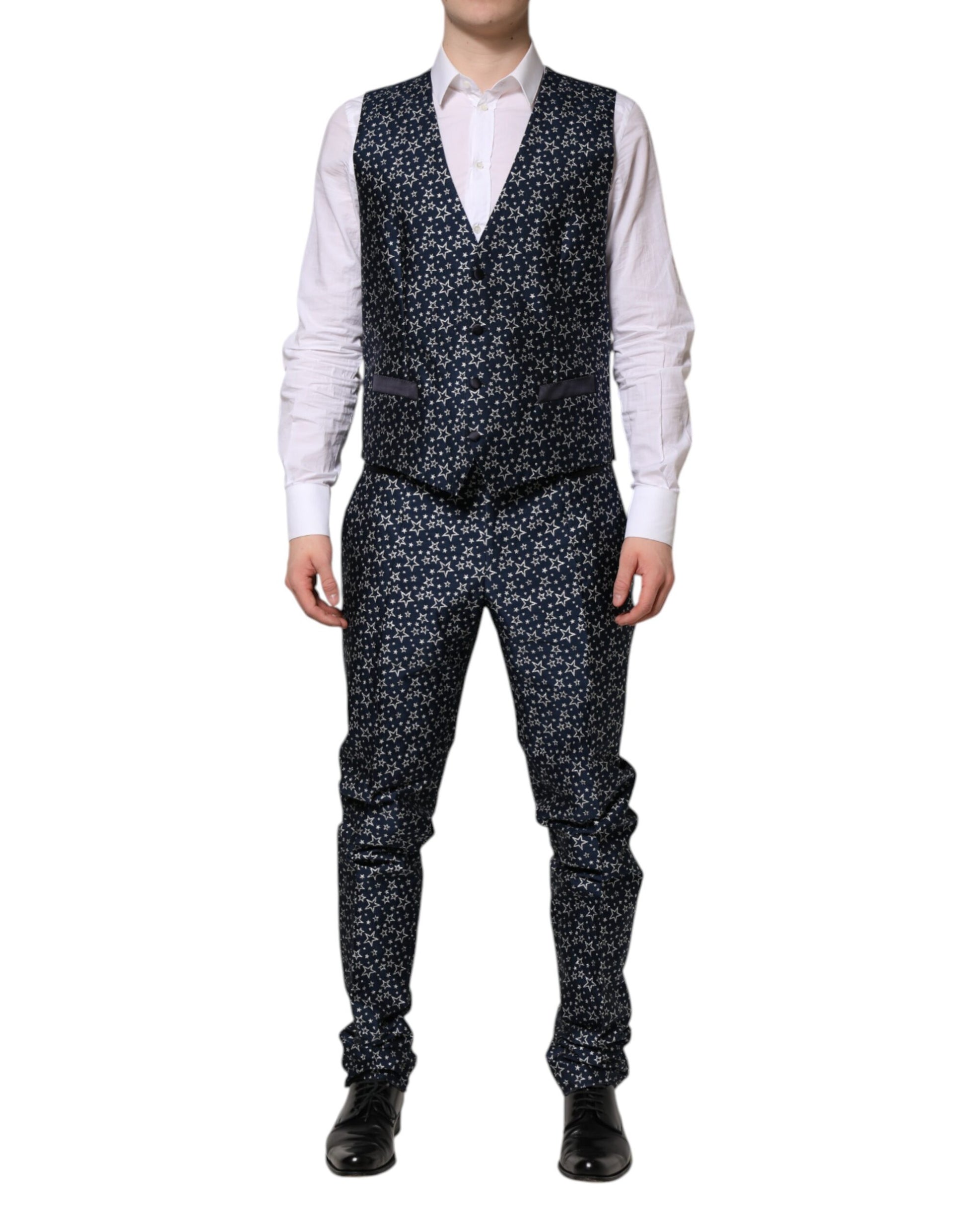Blauer MARTINI Star Jacquard 3-teiliger Anzug