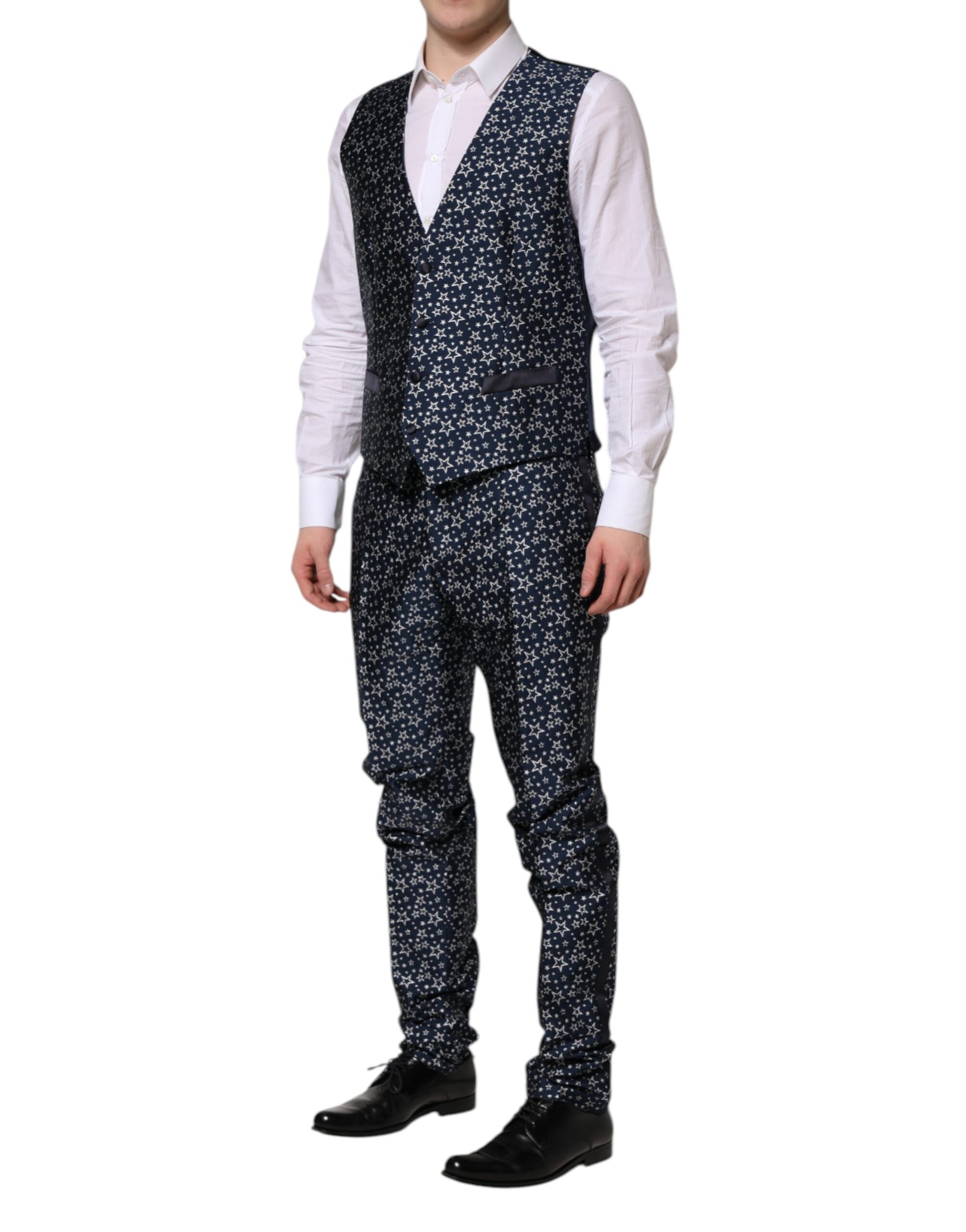 Blauer MARTINI Star Jacquard 3-teiliger Anzug