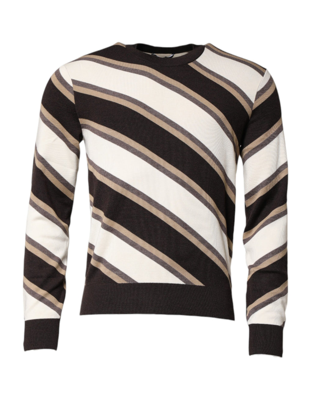 Dolce & Gabbana Multicolor Stripes Crew Neck Pullover Sweater