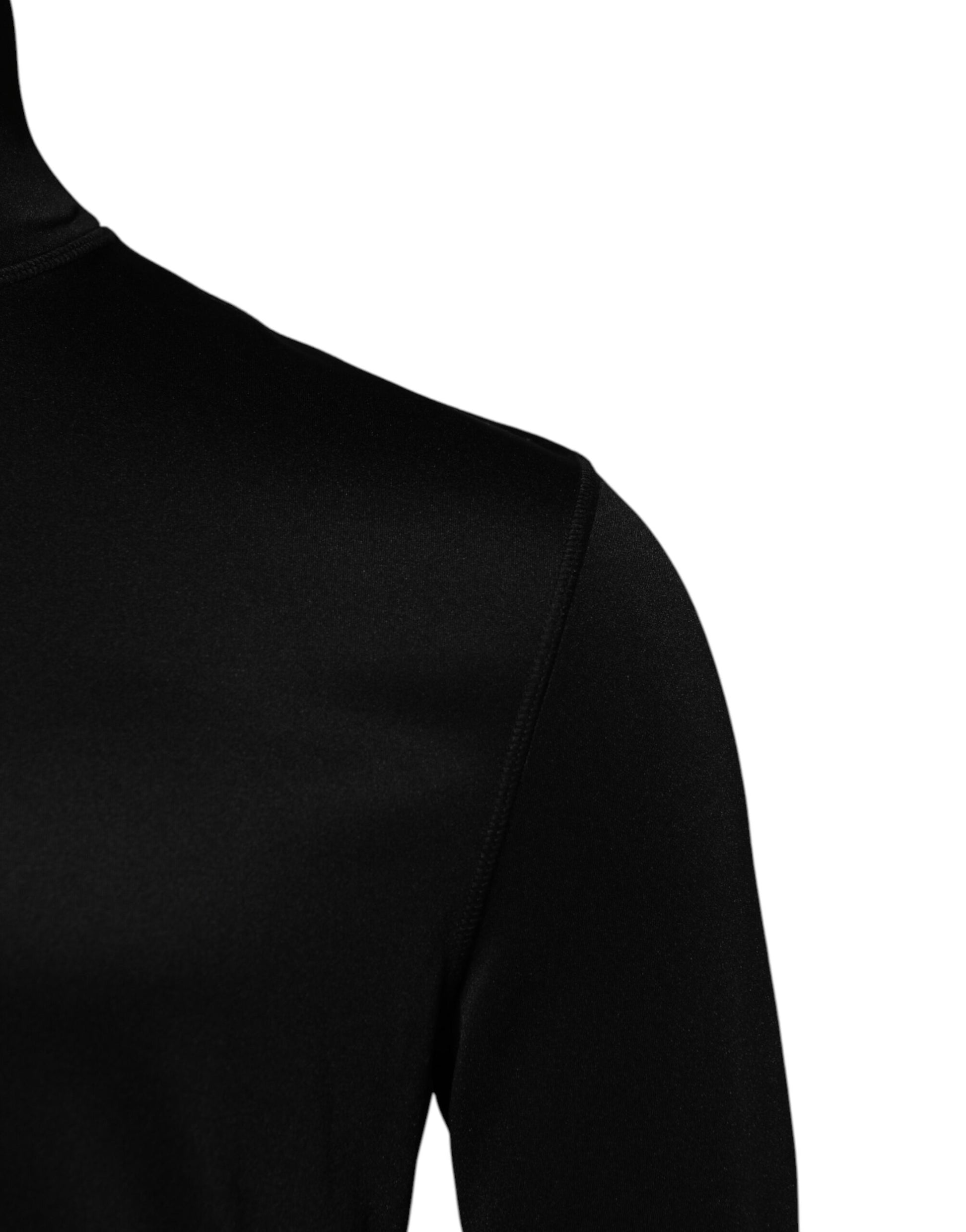 Schwarzer Rollkragenpullover aus Polyester