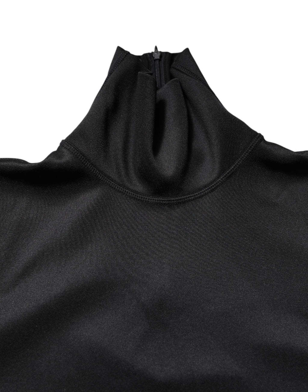 Schwarzer Rollkragenpullover aus Polyester