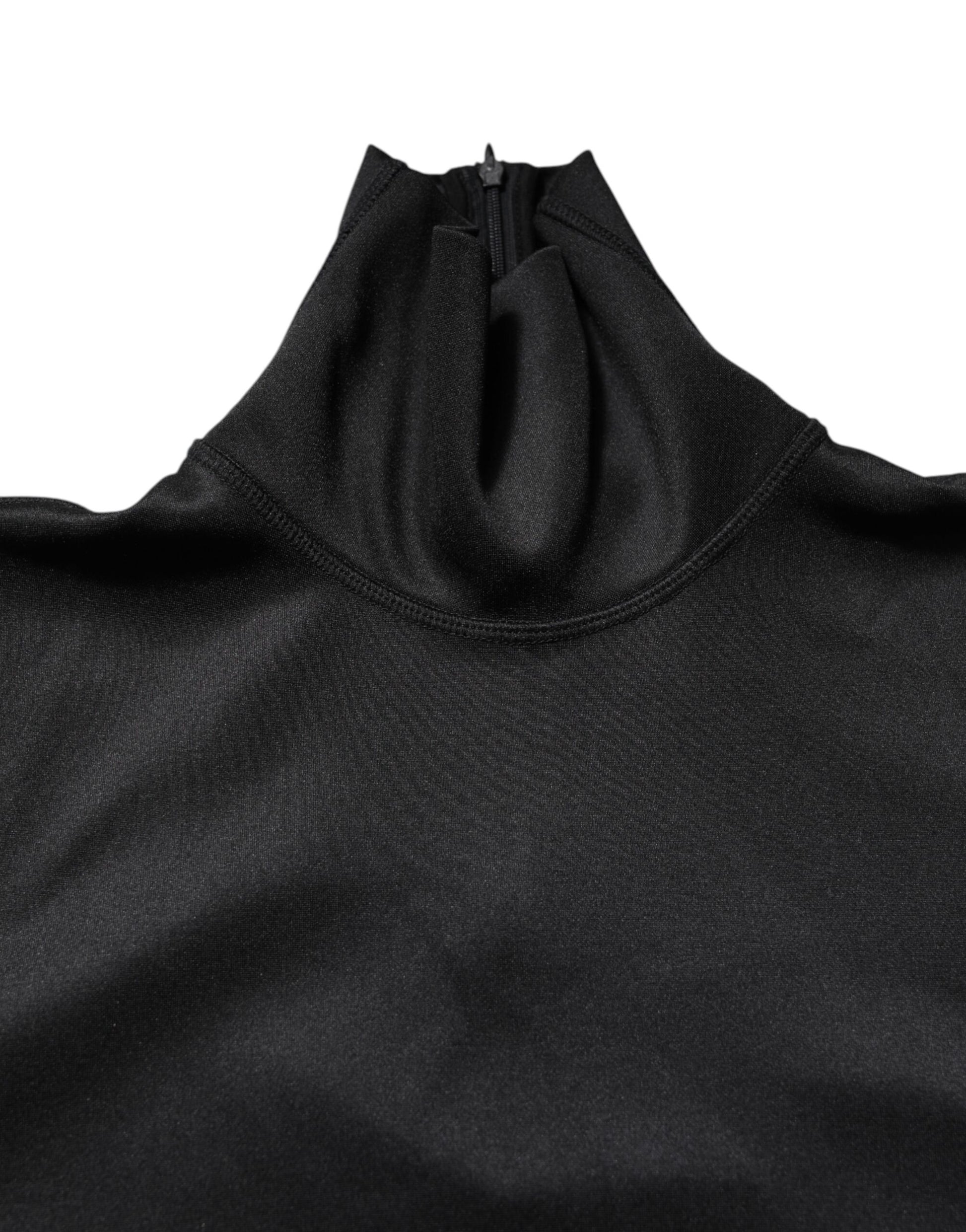 Schwarzer Rollkragenpullover aus Polyester