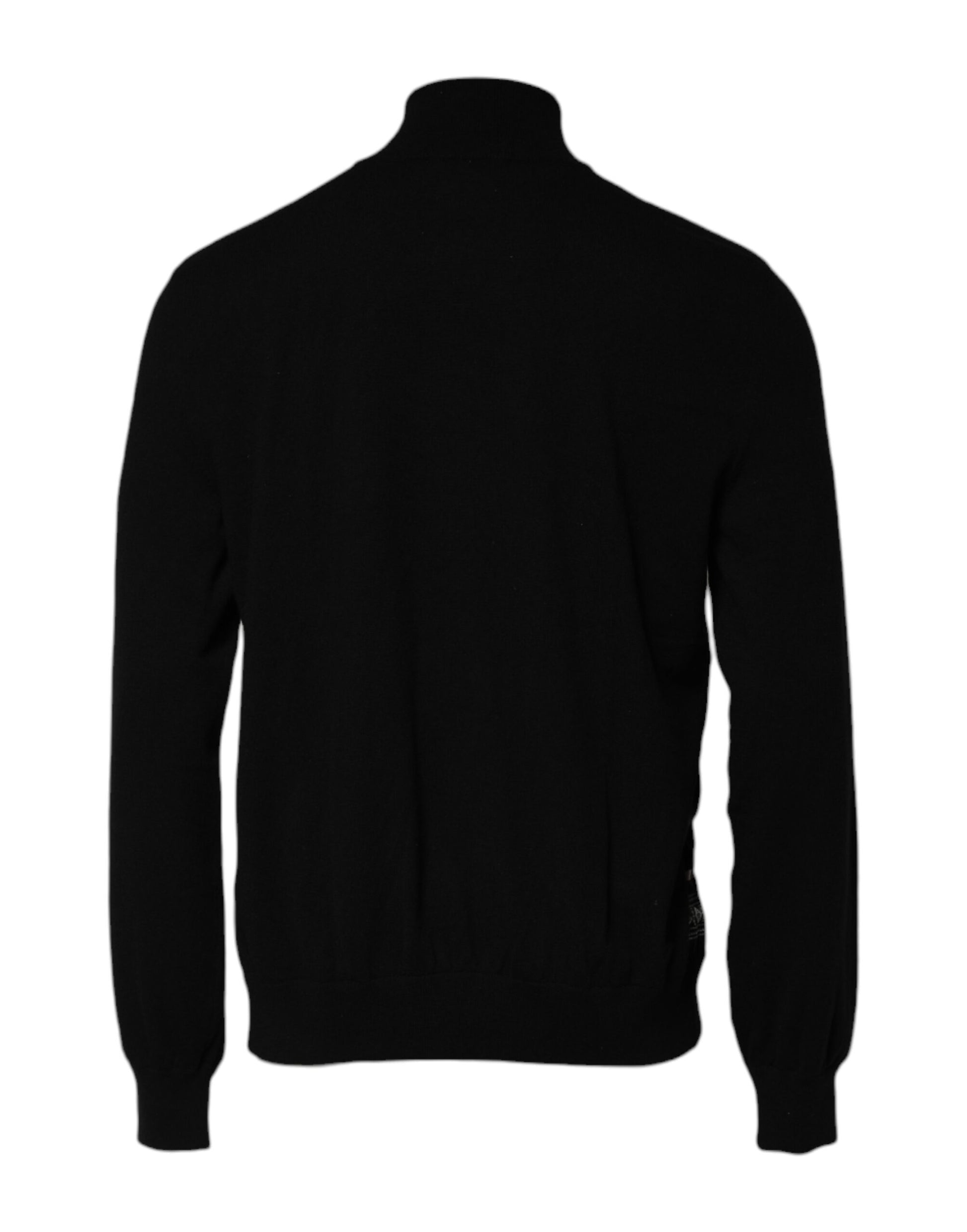 Dolce & Gabbana Black White Bandana Print Full Zip Sweater