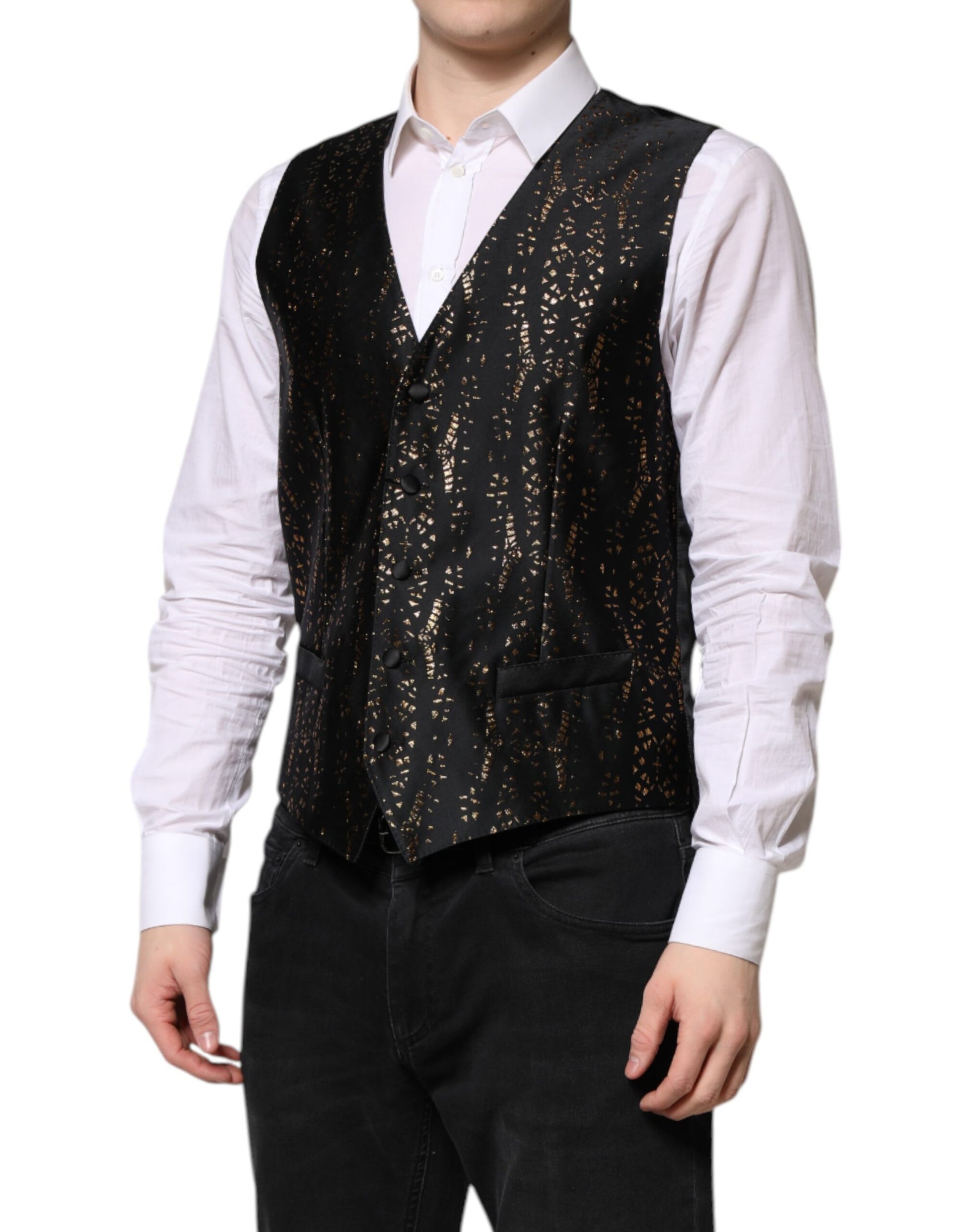Schwarze Lurex-Weste für formelle Anlässe