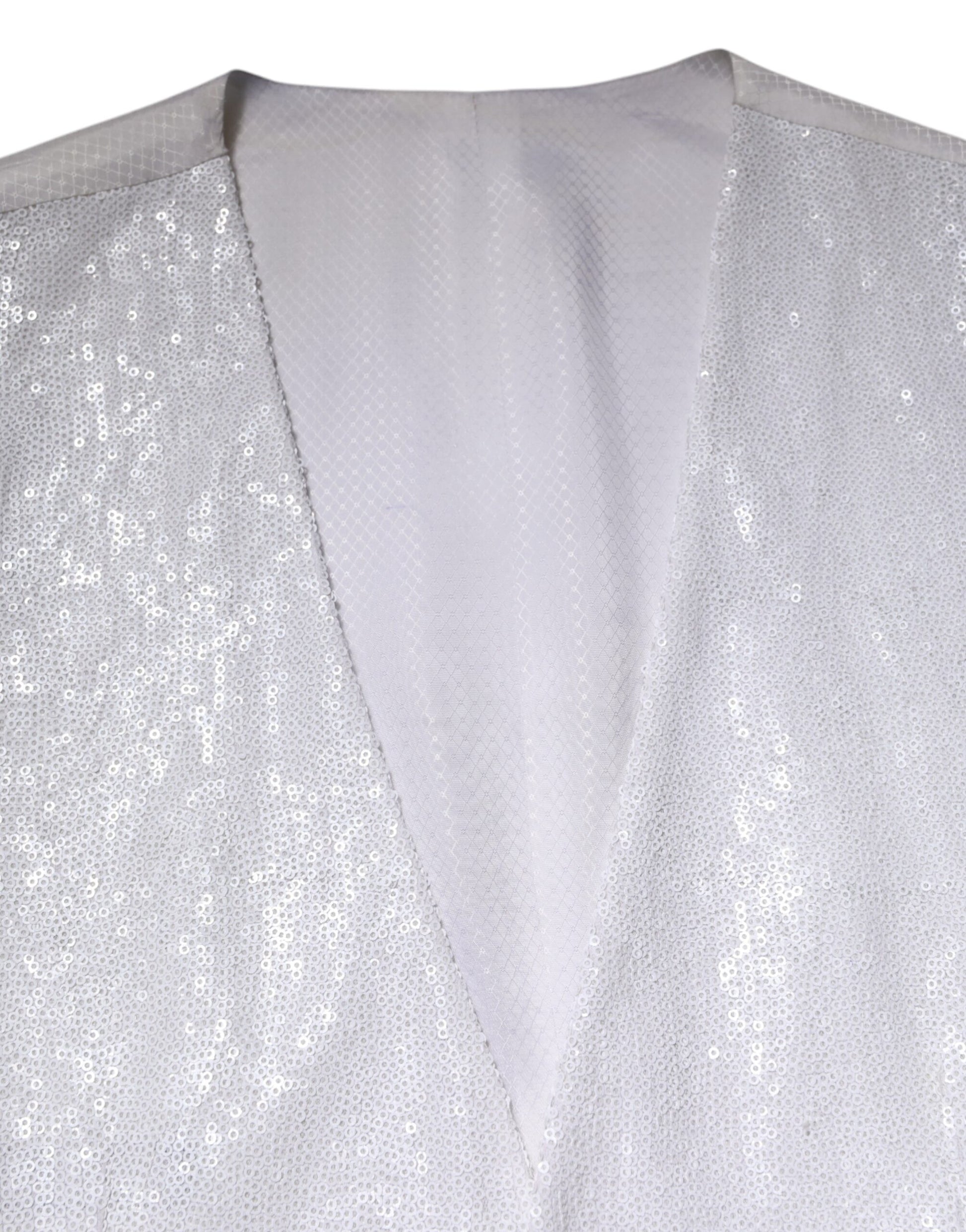 Weiße Weste mit Pailletten für formelle Anlässe