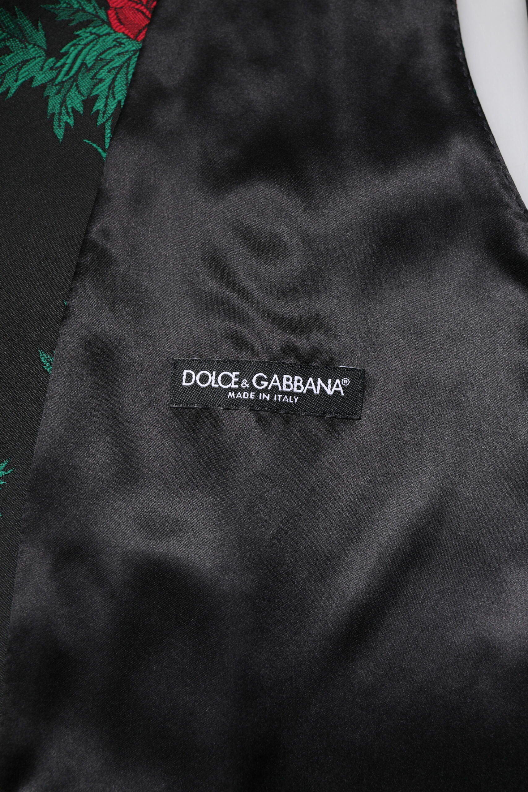 Rote Weste aus floralem Brokat für Herren