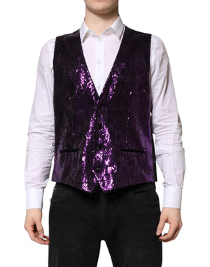 Lila Paillettenkleid Formale Weste