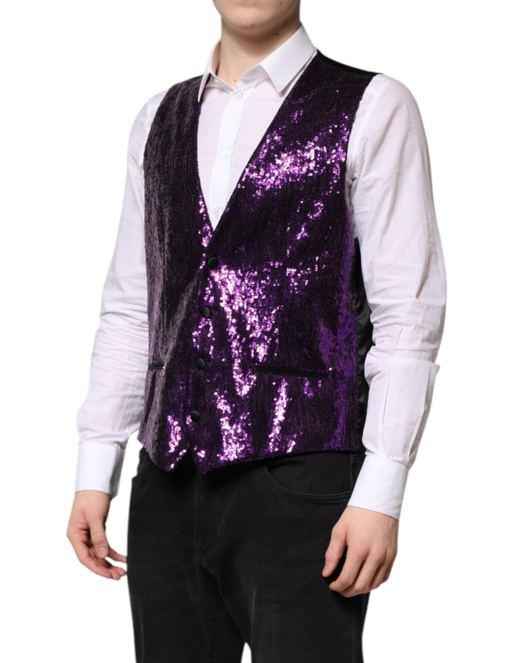 Lila Paillettenkleid Formale Weste