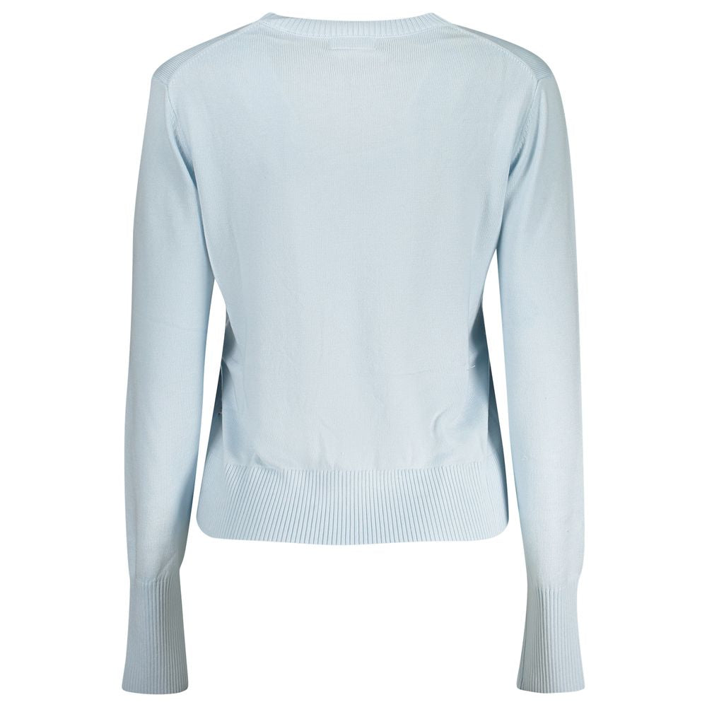 Hellblauer Polyester-Damenpullover