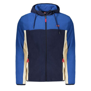 Blue Polyester Men Jacket