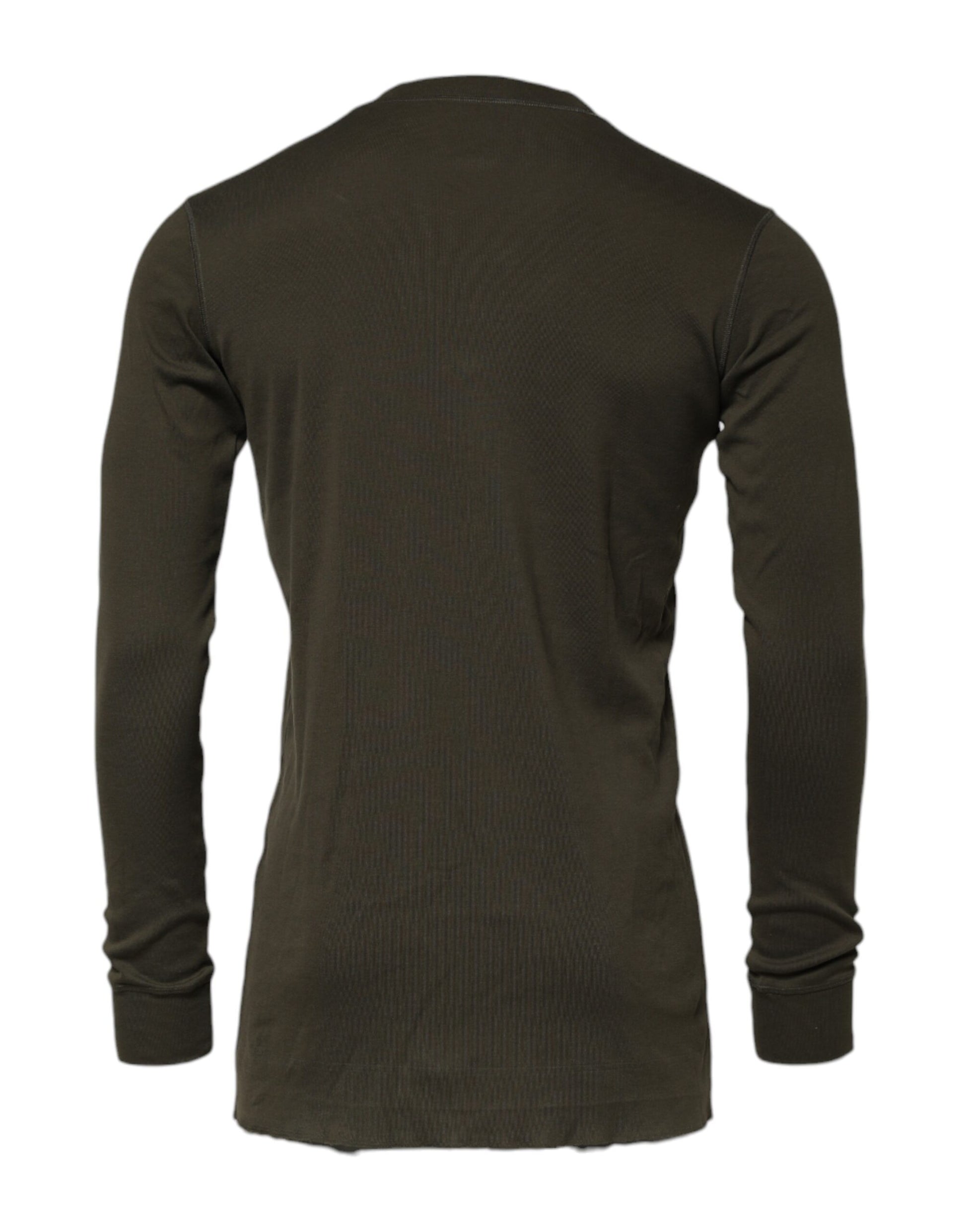 Dolce & Gabbana Dark Green Long Sleeves Crew Neck T-shirt