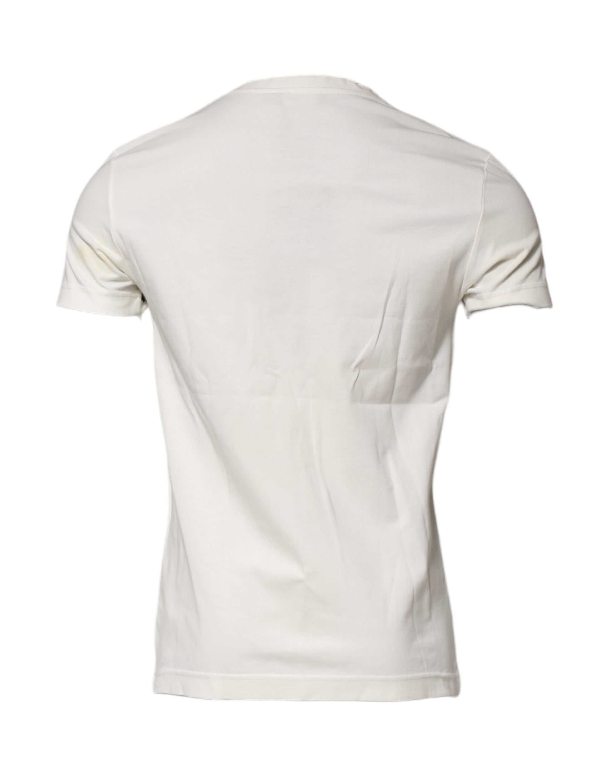 Dolce & Gabbana White Cotton Logo Bandana Print T-shirt