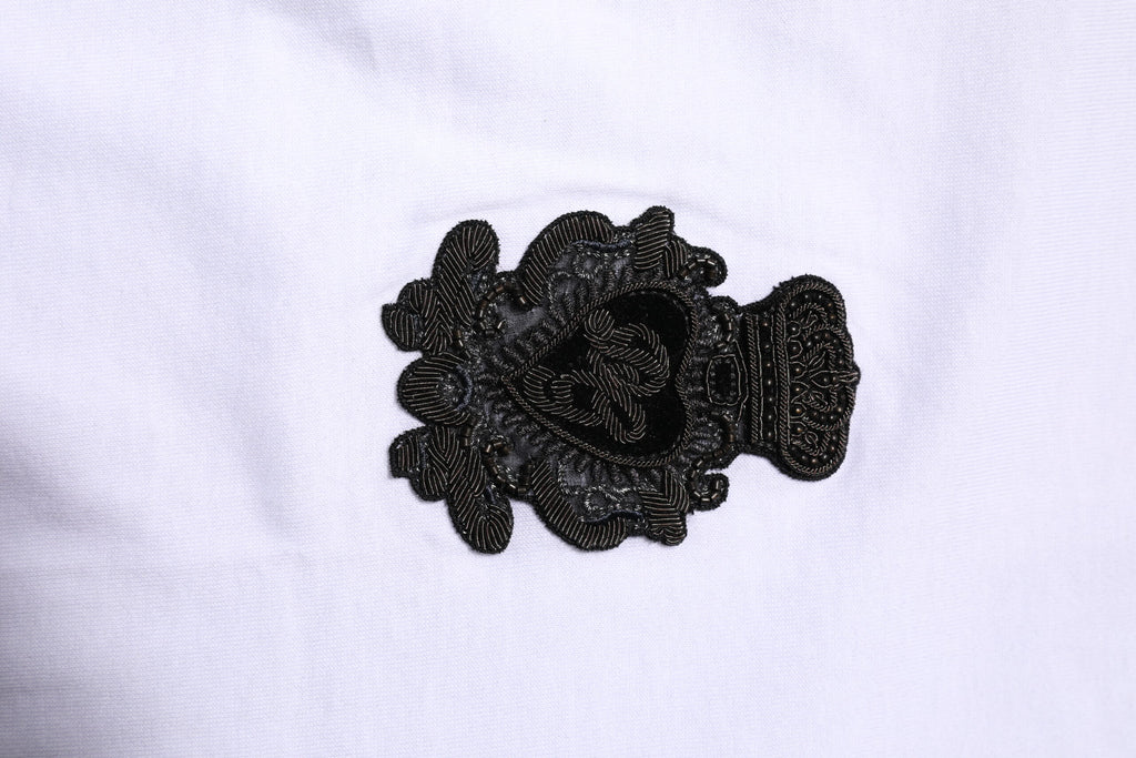 Dolce & Gabbana White Cotton DG Crown Embroidery T-shirt