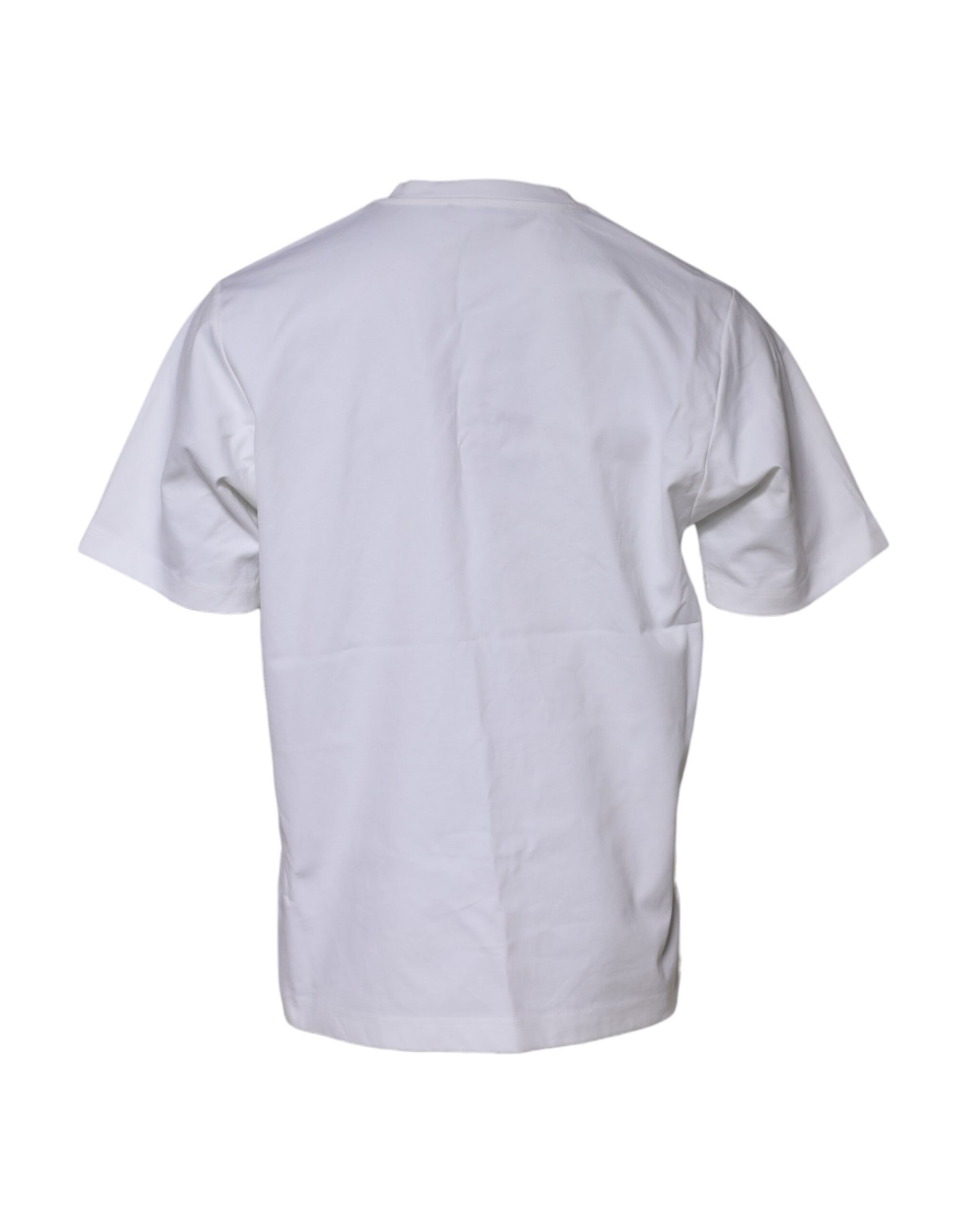 Weißes T-Shirt mit Logoverzierung und kurzen Ärmeln