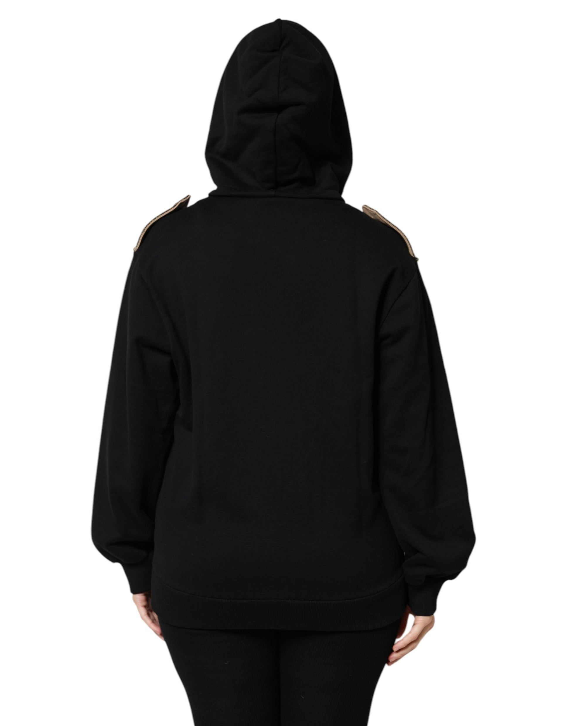 Schwarze Sweatshirtjacke mit durchgehendem Reißverschluss und Kapuze