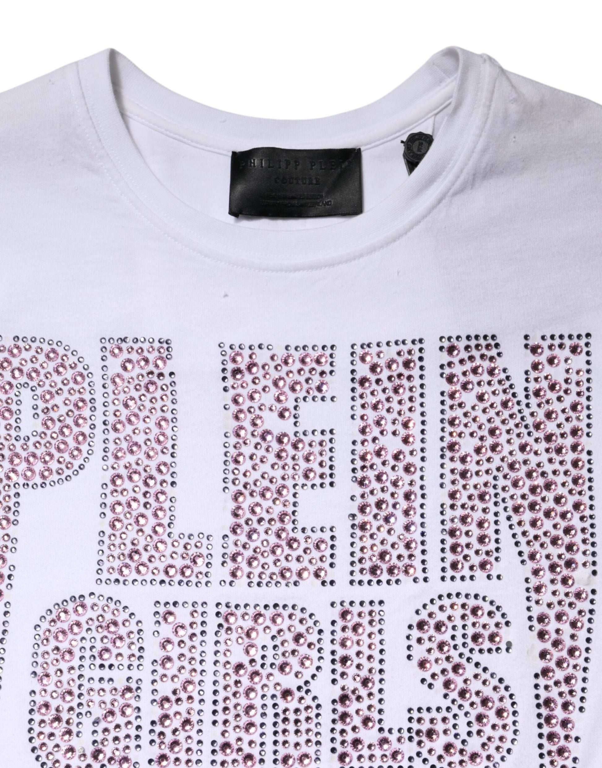 Philipp Plein White Embellished CrewNeck Short Sleeve T-shirt