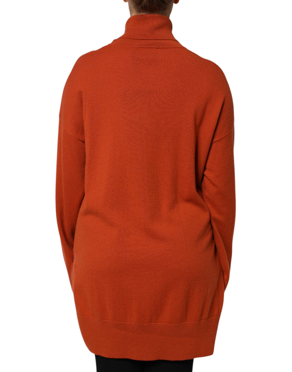 Alpha Studio Dark Orange Long Sleeves Turtleneck Sweater