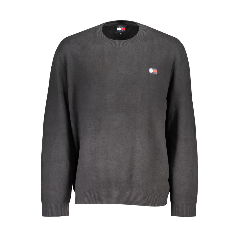 Schwarzer Baumwollpullover