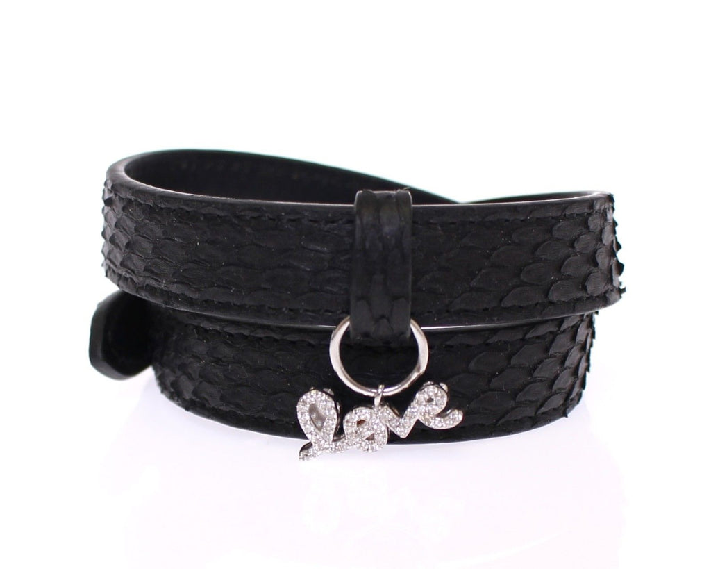 Schlangenhaut CZ LOVE 925 Silber Armband
