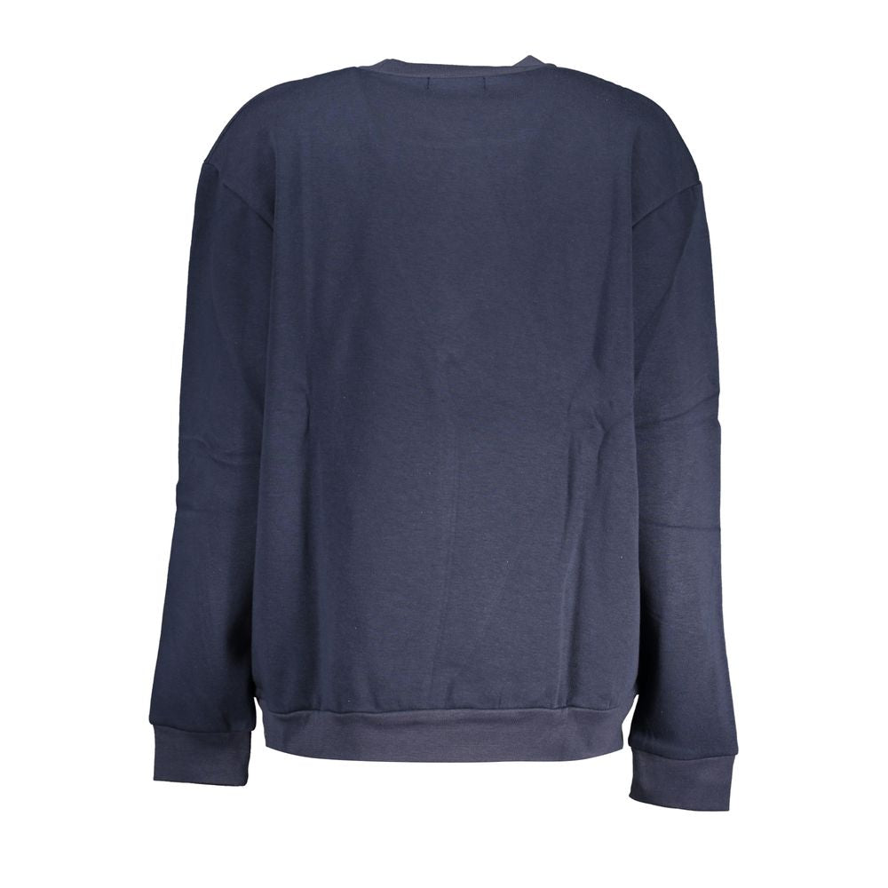 Schickes blaues besticktes Fleece-Sweatshirt