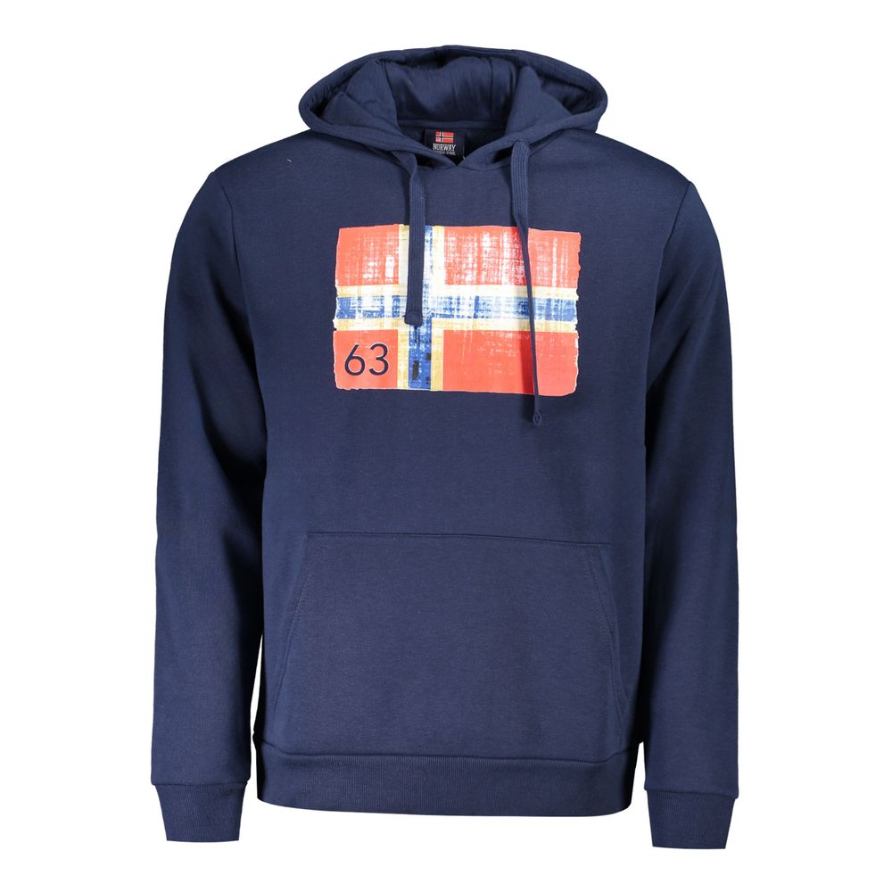 Blauer Herren-Hoodie aus Baumwolle