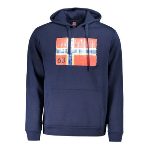 Blauer Herren-Hoodie aus Baumwolle