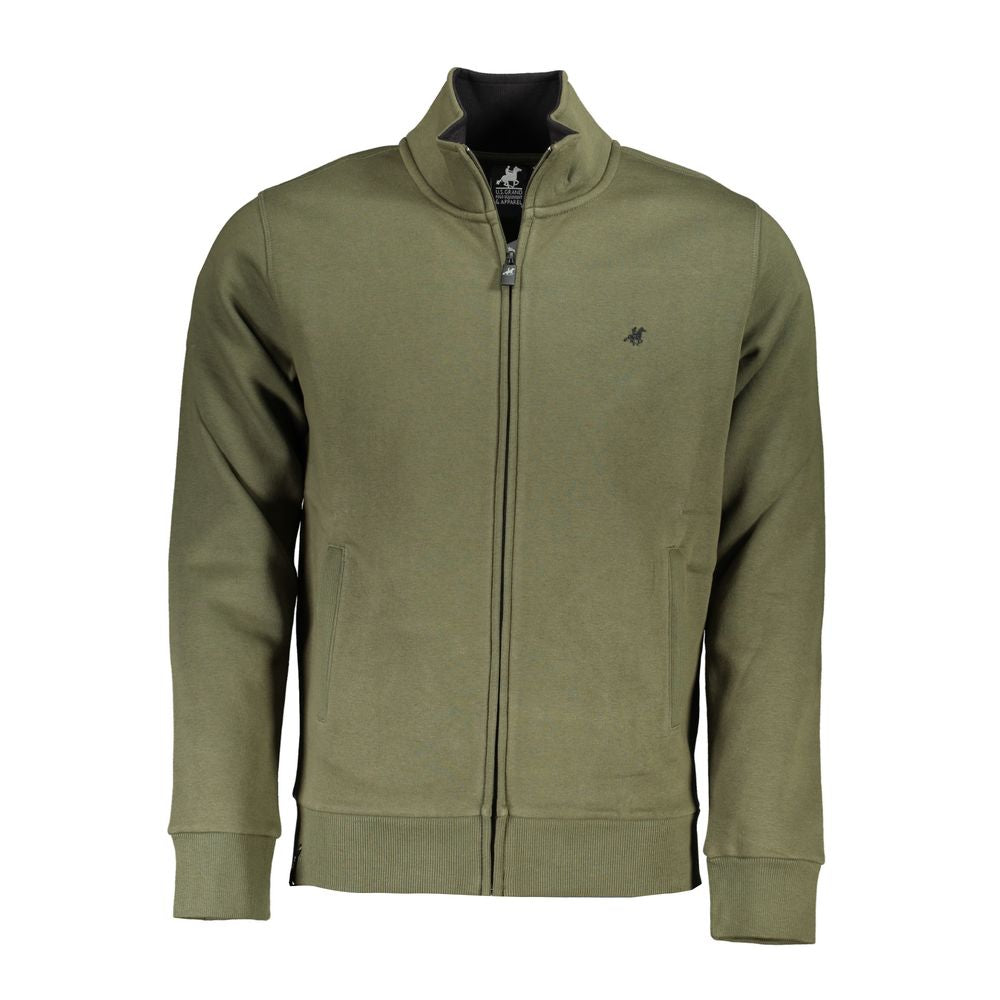 Beneidenswerter bestickter grüner Pullover mit Reißverschluss