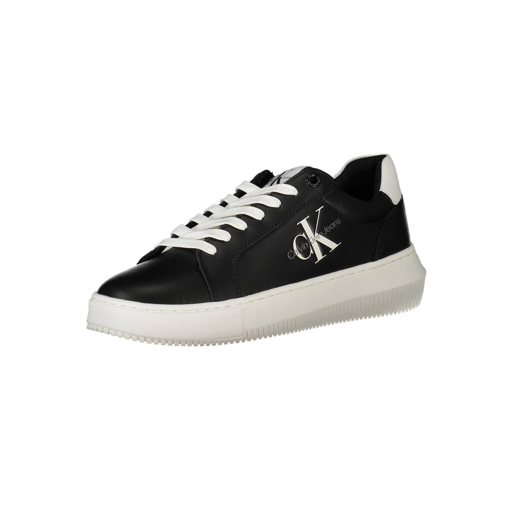 Schwarze Leder-Sneaker für Damen
