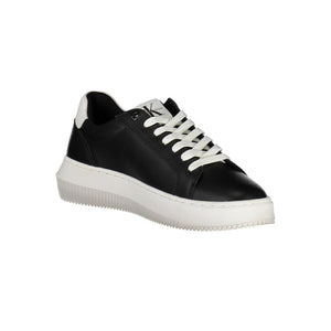 Schwarze Leder-Sneaker für Damen